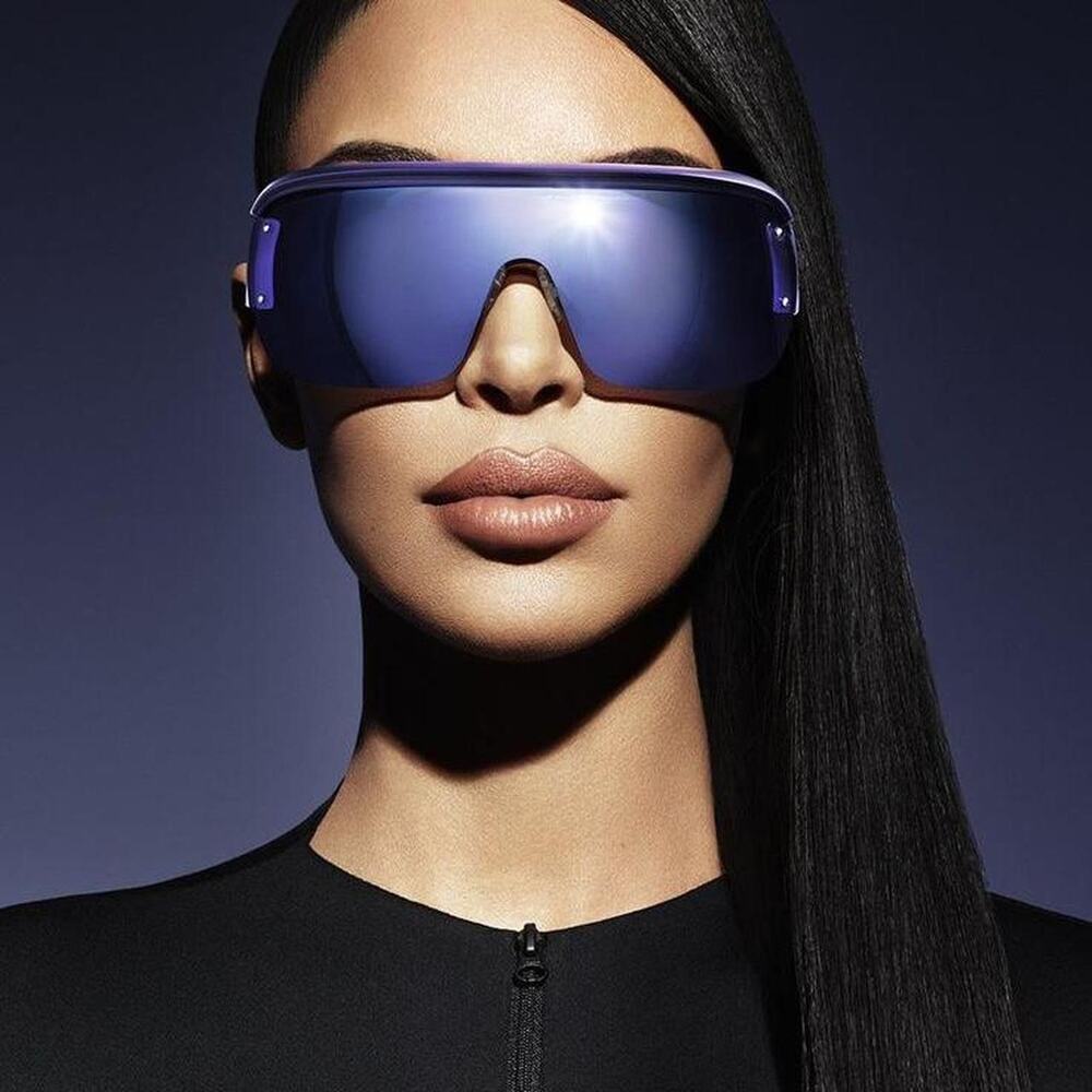 Carolina Lemke x Kim Kardashian Purple Shield Sunglasses